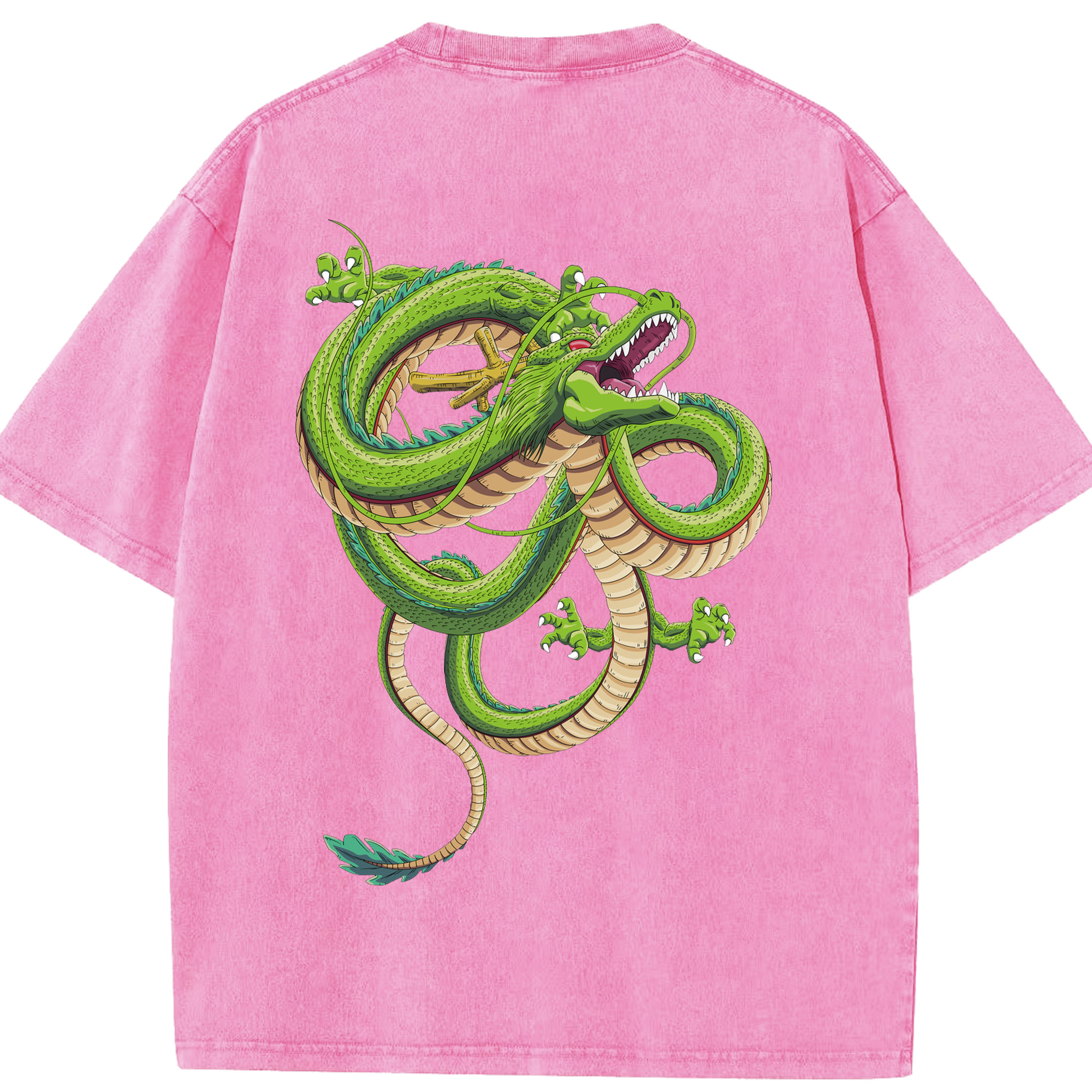 （画像用） ドラゴンボール 神龍 シェンロン DRAGON BALL Shenron 綿100% ヴィンテージ風 半袖Tシャツ（背面プリント）